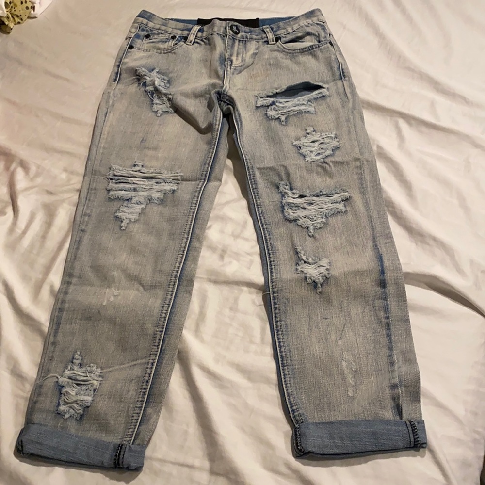 One teaspoon trashed boyfriend cropped jeans